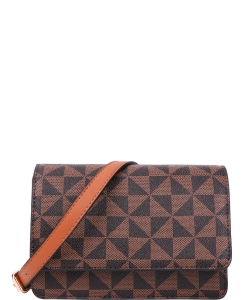 Fashion Monogram Crossbody Bag 007-8518 BROWN